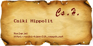 Csiki Hippolit névjegykártya