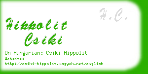 hippolit csiki business card